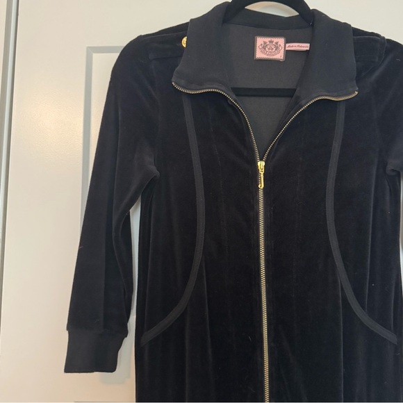 Vintage Juicy Couture Black Velour Jumpsuit Romper - Picture 4 of 7